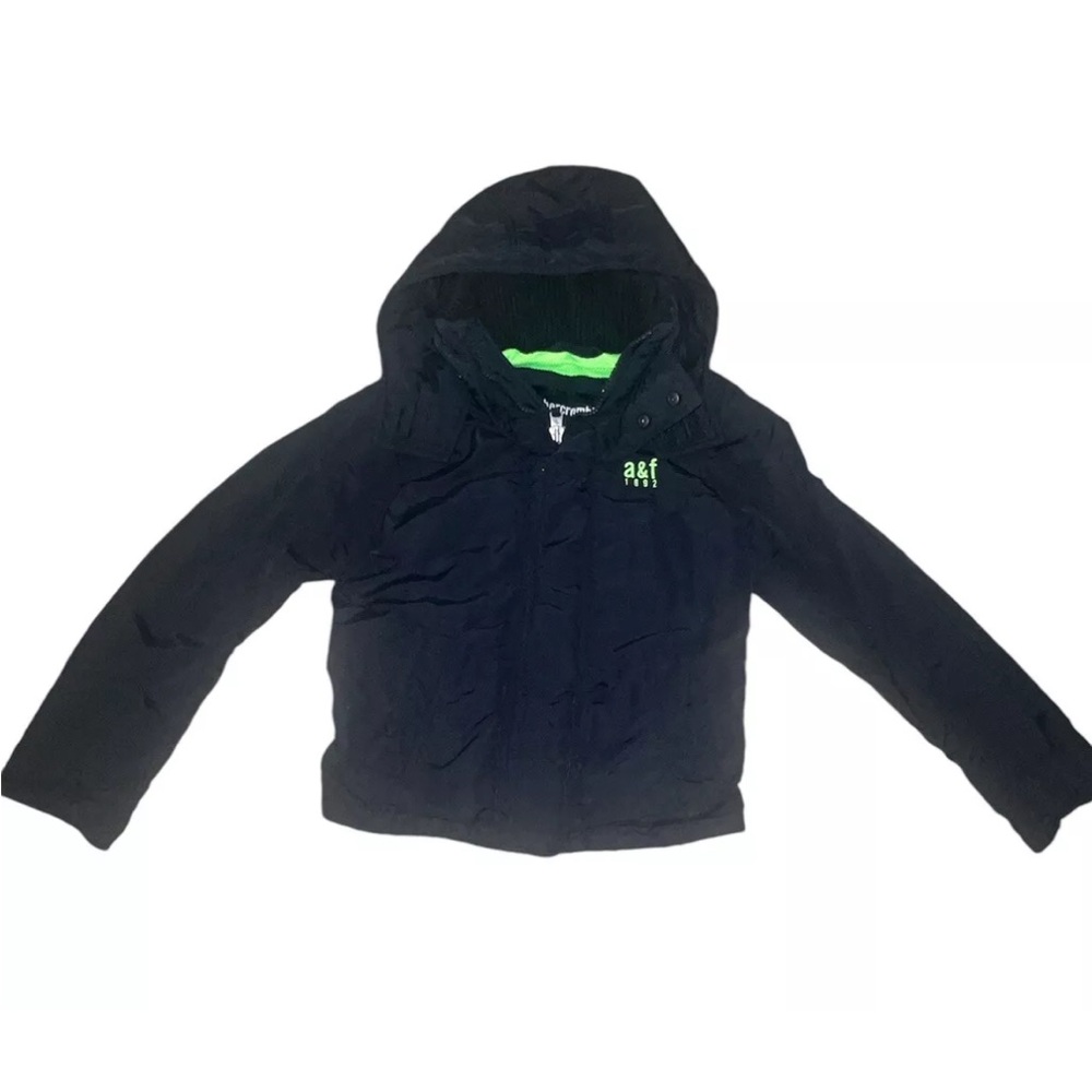 Abercrombie & firch AF Winter coat parka navy blue hooded full zip size S kids